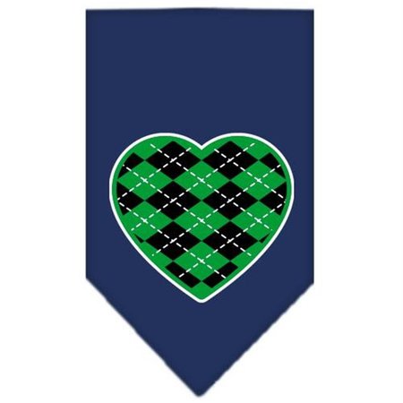 UNCONDITIONAL LOVE Argyle Heart Green Screen Print Bandana Navy Blue large UN797500